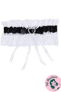 Strømpebånd - Romantisk Elegance med Hjerte - sort 